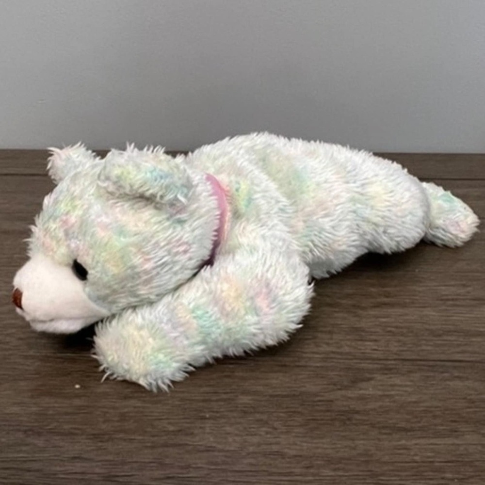 Vintage 2001 Ty Beanie Buddy TyLux Gumdrop the Multicolor Bear Pastel Plush Toy - Picture 2 of 8